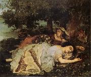 Gustave Courbet Young Women on the Banks of the Seine oil on canvas